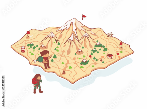 Topographic Travel Map for Adventure Seekers
