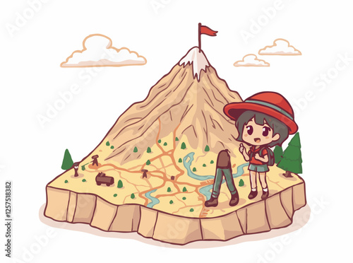 Topographic Travel Map for Adventure Seekers