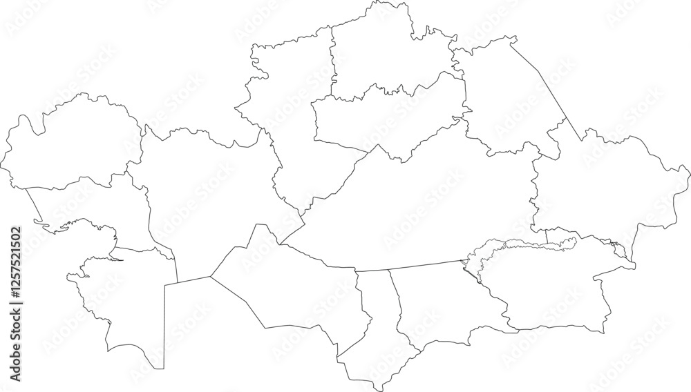 Obraz premium Outline Map of Kazakhstan 