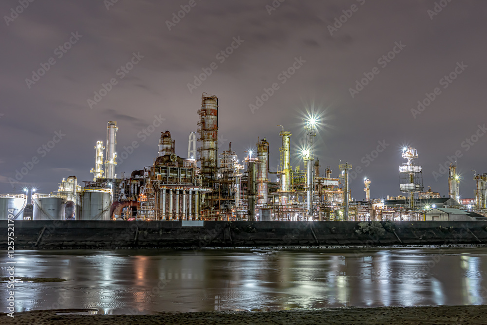 Obraz premium 四日市大正橋エリア夜景