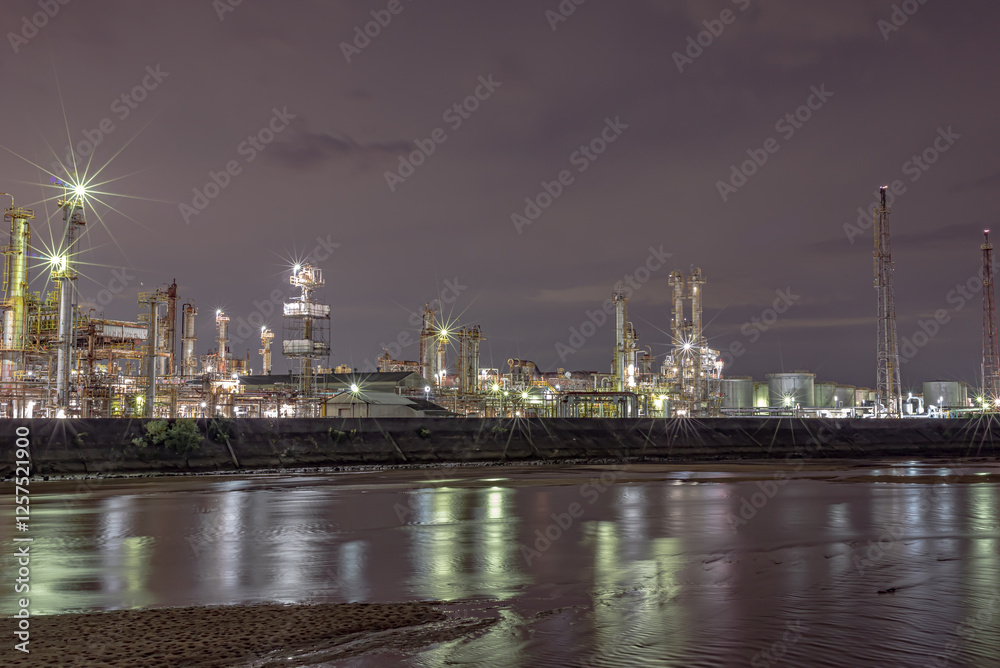 Obraz premium 四日市大正橋エリア夜景