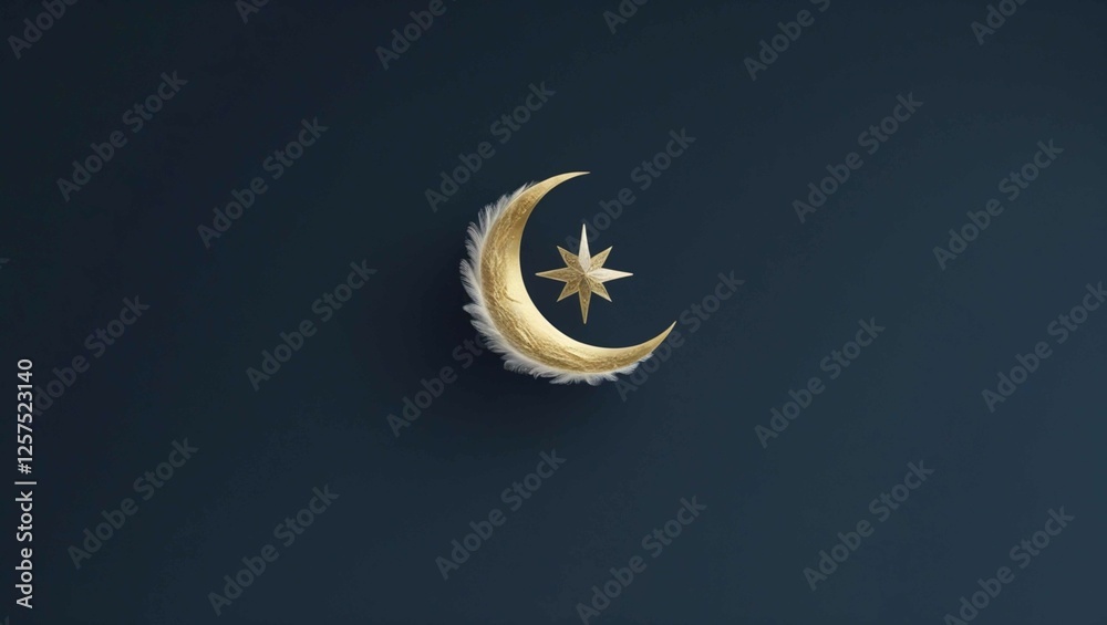 A minimalist background with a single, symbolic element, such as a crescent moon or a star. A minimalist background with a single, symbolic element, such as a crescent moon or a star.