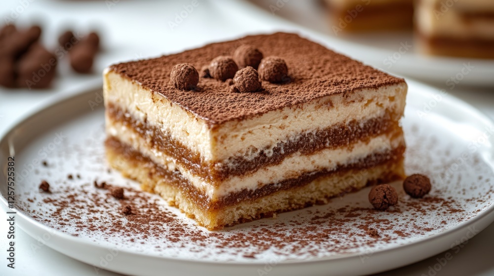 Delicious Rig Jancsi dessert presentation with rich layers and toppings Delicious Rig Jancsi dessert presentation with rich layers and toppings