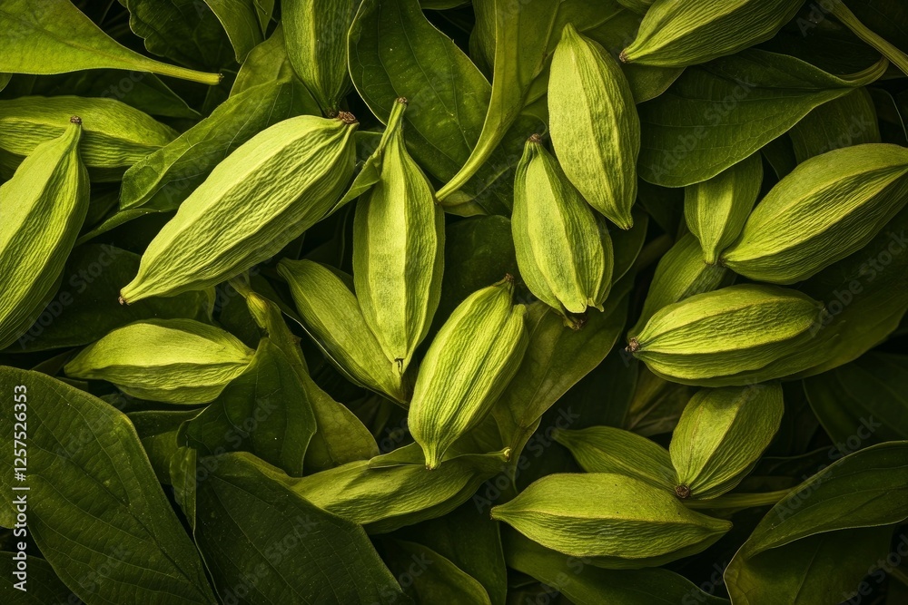 fresh cardamom plants with vibrant leaves and subdued lighting fresh cardamom plants with vibrant leaves and subdued lighting