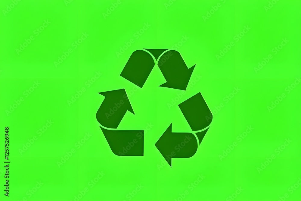 A green recycle symbol icon represents environmental conservation and the reuse cycle A green recycle symbol icon represents environmental conservation and the reuse cycle