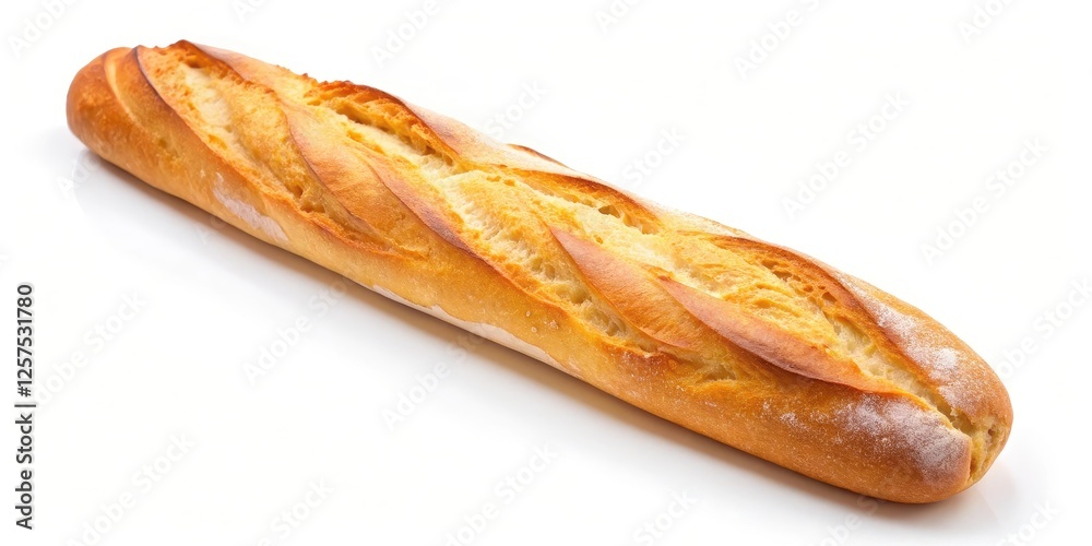 Crusty Bread Loaf on White Background Crusty Bread Loaf on White Background