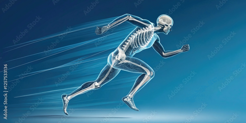 Fototapeta premium Dynamic human anatomy illustrating a runner in motion