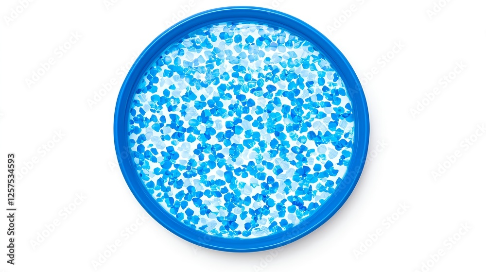 Blue Water Surface Pattern in Round Swimming Pool Decor Design Blue Water Surface Pattern in Round Swimming Pool Decor Design