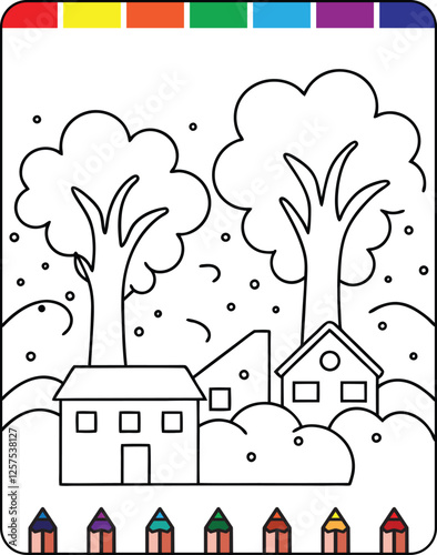 Hurricane Storms and Strong Winds Fun Coloring Page for Natural Disaster Awareness, Wildfires in Nature A Detailed Coloring Page for Kids and Adults