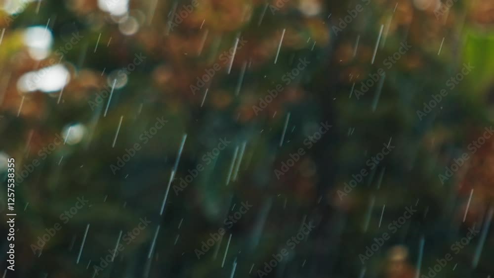 Rain background is naturally blurred.