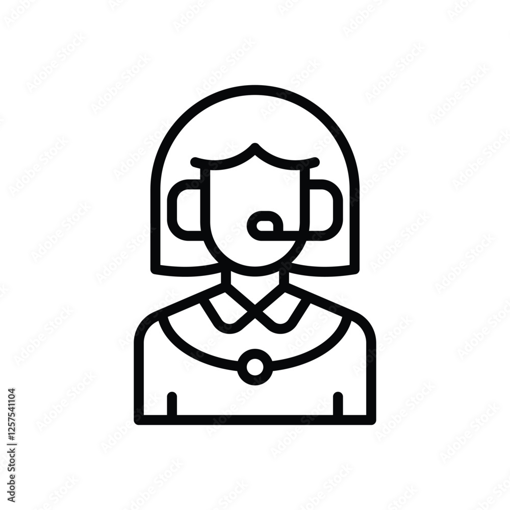 call center line icon. vector icon for your website, mobile, presentation, and logo design.
