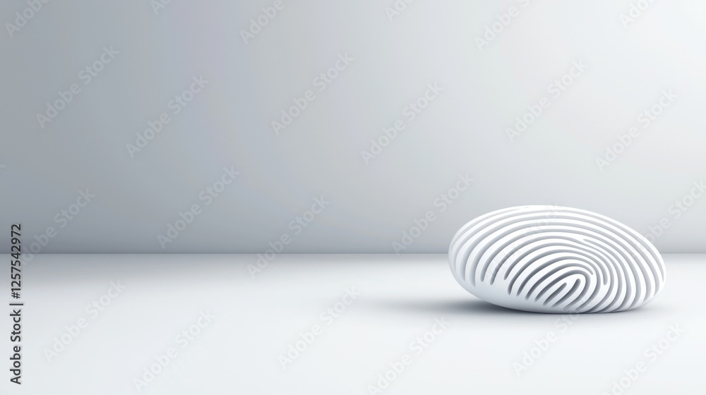 Obraz premium A white sphere with a fingerprint on it