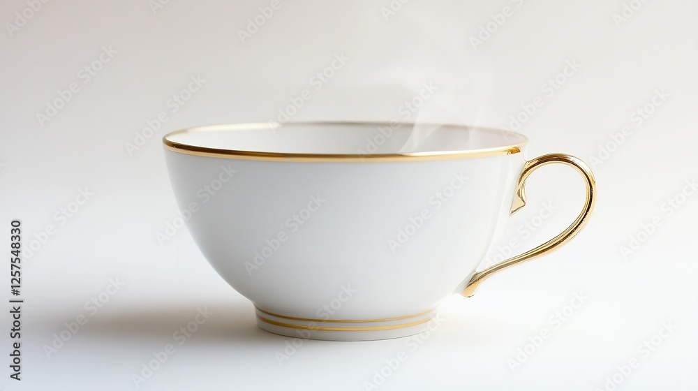 close up isolated image of a white breakfast mug over a white neutral background, copy space close up isolated image of a white breakfast mug over a white neutral background, copy space