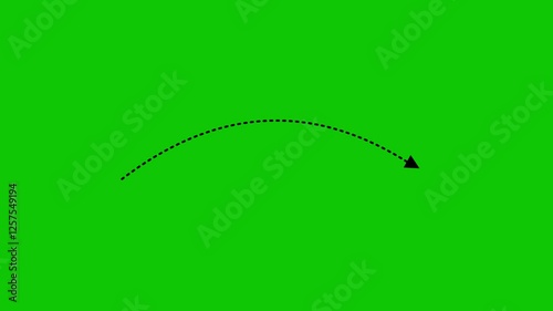 Animated Dotted Arrow Motion on Green Screen