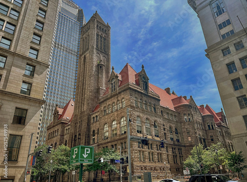 Fototapeta Naklejka Na Ścianę i Meble -  Pittsburgh, Pennsylvania, United States. Famous Allegheny county courthouse