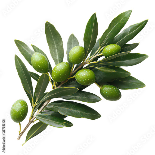 Olive branch isolated on transparent background, PNG
