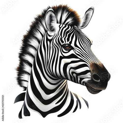 Zebra on a transparent background.