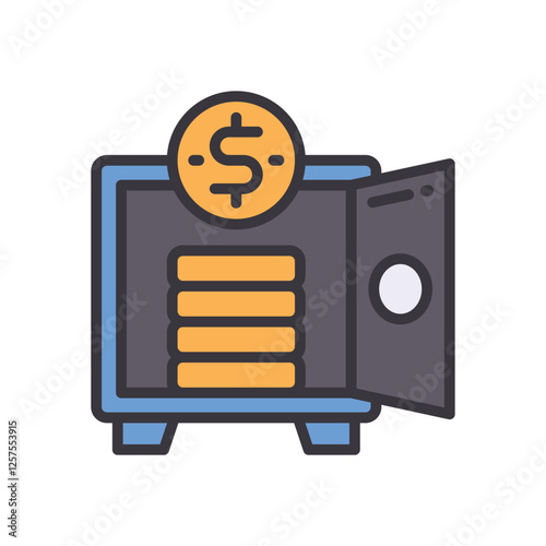 safety box filled color icon. vector icon for your website, mobile, presentation, and logo design.