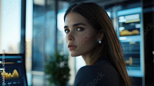 Wallpaper Mural Confident Businesswoman in Modern Office Torontodigital.ca