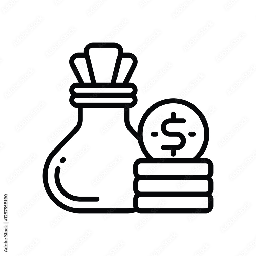 Obraz premium money bag line icon. vector icon for your website, mobile, presentation, and logo design.