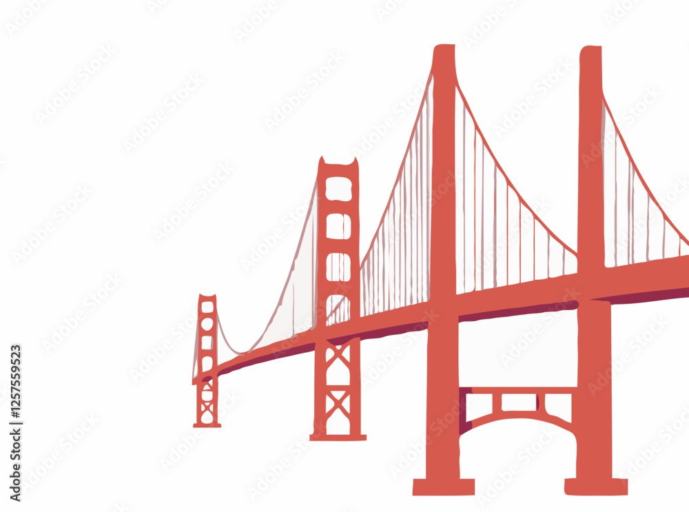 Obraz premium Golden Gate Bridge Contemporary Vector Design