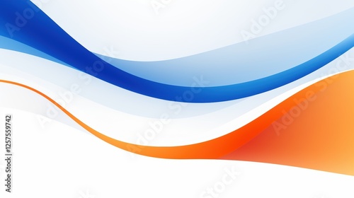 Free Download blue orange lines or waves, on solid white background, abstract presentation slide background, professional look, corporate illustration - GFXLoad