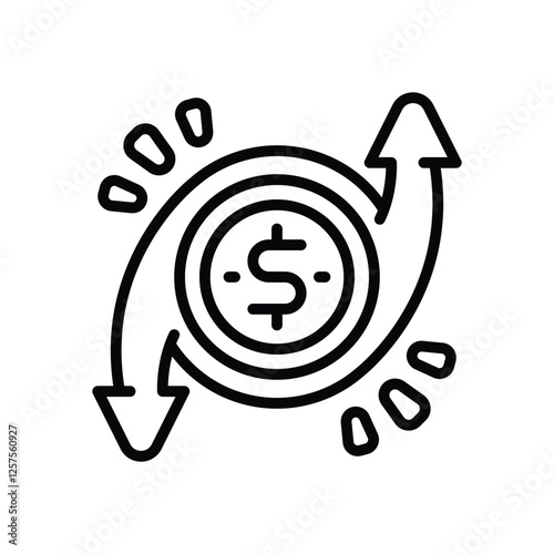 money transfer line icon. vector icon for your website, mobile, presentation, and logo design.