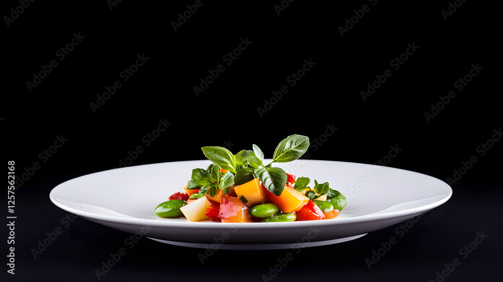 A single white plate with an exquisite Thai dish elegantly presented.
A single white plate with an exquisite Thai dish elegantly presented.
