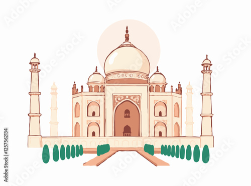 Taj Mahal Abstract Vector Artwork