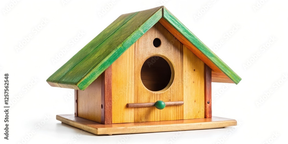 Wooden Birdhouse on White Background Wooden Birdhouse on White Background