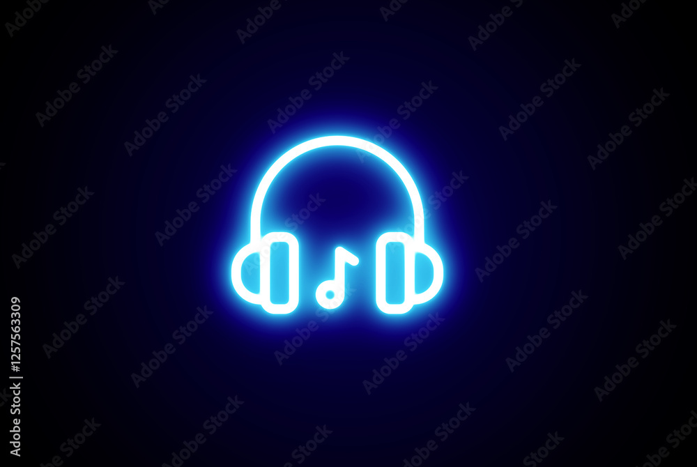 Head phone neon sign. Neon light glow effect. Electric headphone line icon. School Music Band Glowing Icon. Musical instrument symbol. 3d line neon glow icon. Head phone neon sign. Neon light glow effect. Electric headphone line icon. School Music Band Glowing Icon. Musical instrument symbol. 3d line neon glow icon.