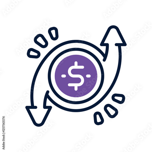 money transfer dual tone icon. vector icon for your website, mobile, presentation, and logo design.