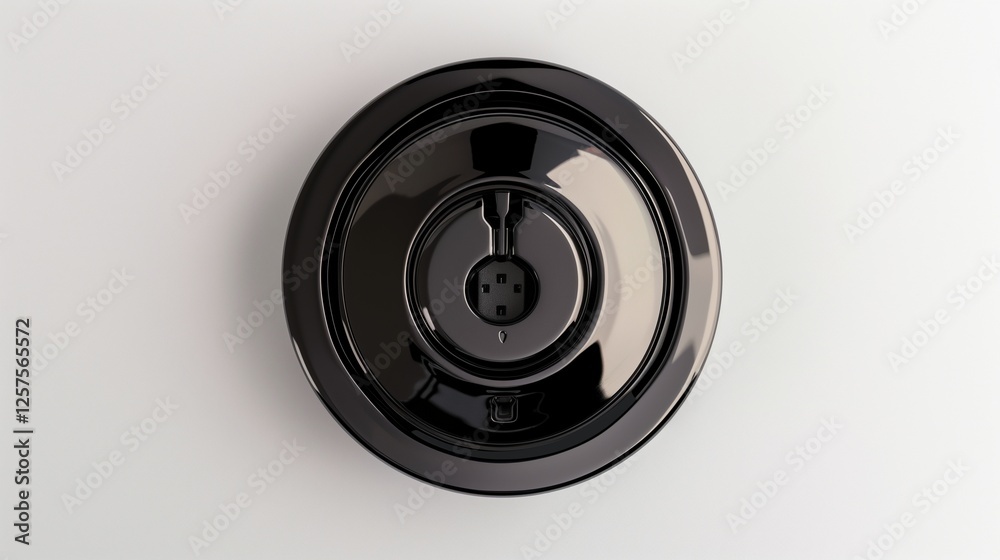 A babyproofing electric socket cover with a secure locking system, isolated on white. The discreet design blends seamlessly with home decor. A babyproofing electric socket cover with a secure locking system, isolated on white. The discreet design blends seamlessly with home decor.