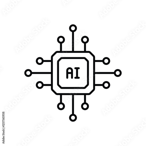 AI chip vector icon