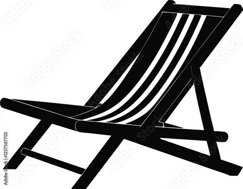 Beach chair silhouette vector, Beach chair icon symbol