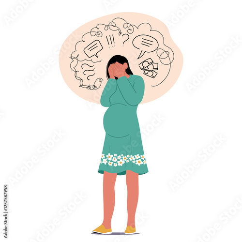 Upset pregnancy woman suffering from negative thoughts feeling worried due to life troubles