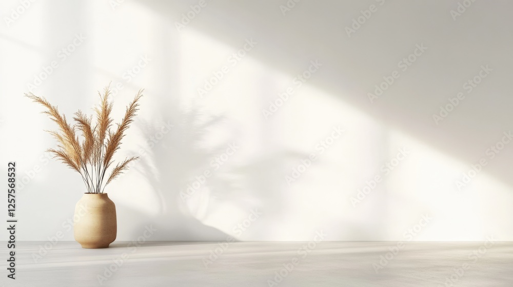 vase with dried wheatgrass in bright room vase with dried wheatgrass in bright room