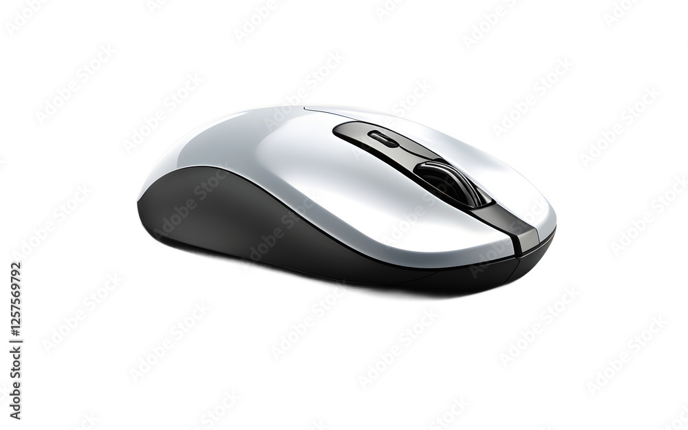 A wireless computer mouse with a smooth surface, isolated on a empty plain background A wireless computer mouse with a smooth surface, isolated on a empty plain background