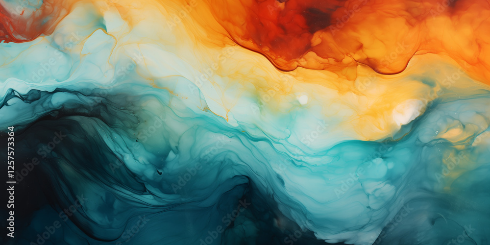 Fototapeta premium Abstract Fluid Art With Blend Colors