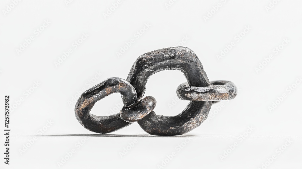 Obraz premium sturdy steel chain on white background