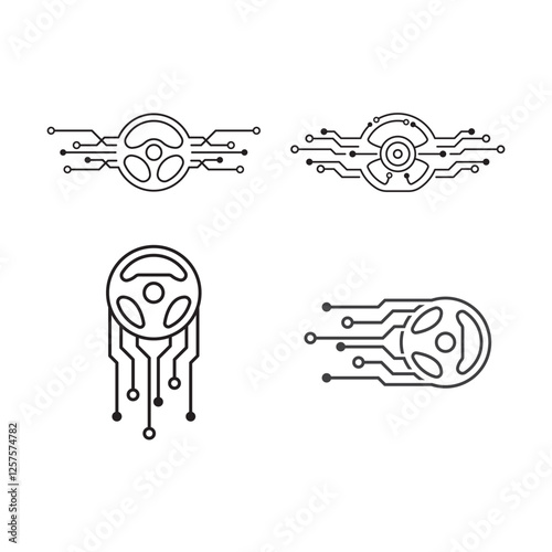 Steering wheel connected to circuit