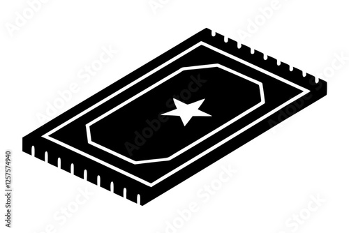Minimalist Islamic Prayer Rug Icon with Geometric Arch Design, Islamic Prayer Rug Icon silhouette vector illustration 