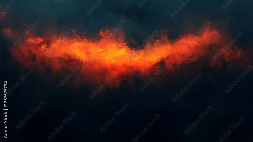 Fiery Orange Clouds Against a Dark Sky