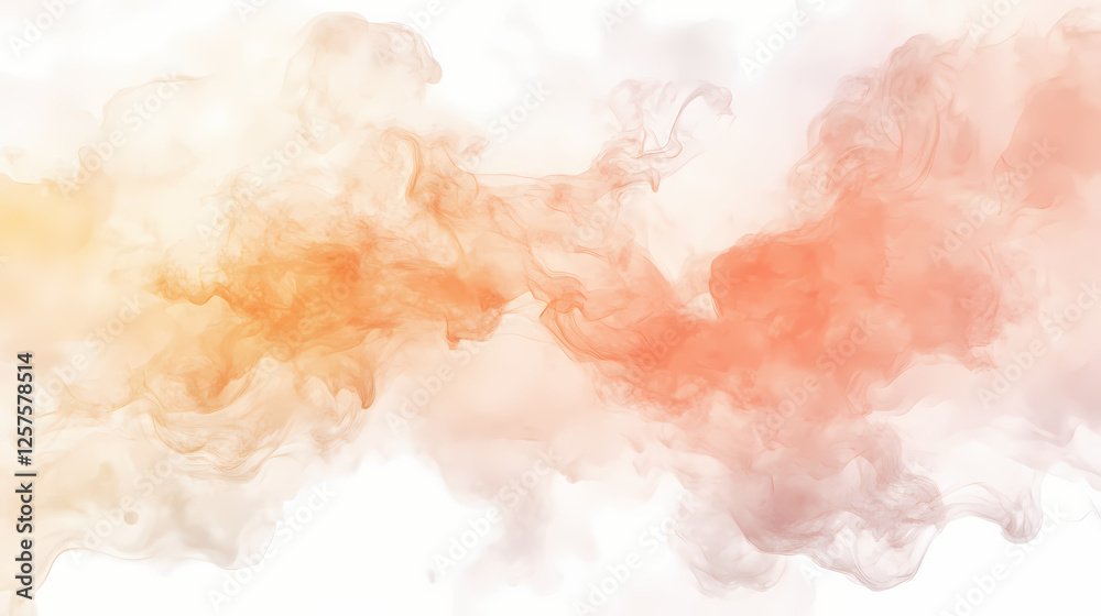 Fototapeta premium Colorful abstract smoke art swirls across a white background. Generative AI