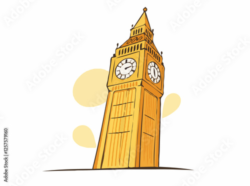 Big Ben Modern Abstract Vector Illustration