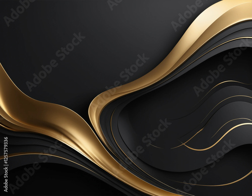 Luxury Black and Gold Abstract Background photo