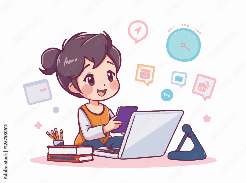 Digital Learning Technology Concept Art Digital Learning Technology Concept Art