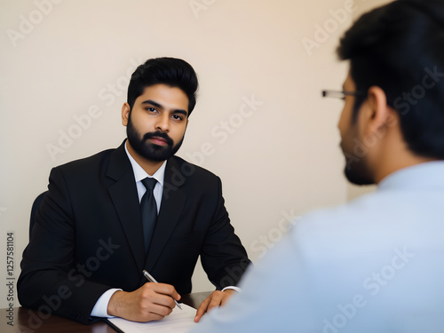 Indian HR specialist conducting a recruitment interview with a candidate