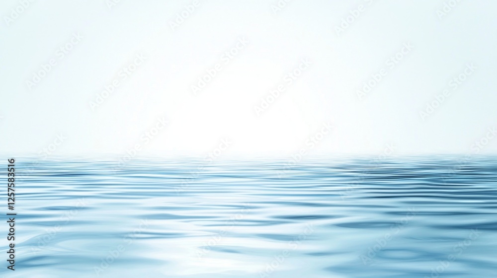 A blue ocean with a white sky in the background A blue ocean with a white sky in the background