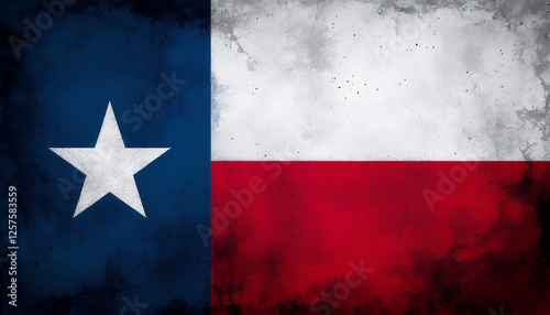 Distressed Texas Flag: Lone Star State Symbolism in Patriotic Colors and Grunge Texture photo